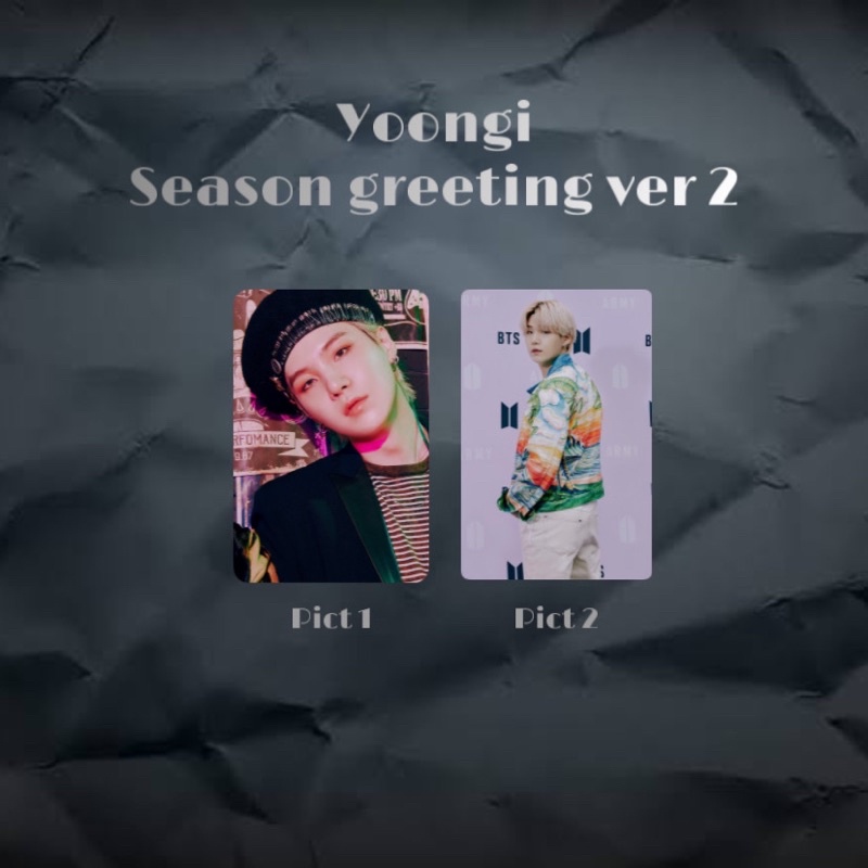 photocard pc lenticular holo yoongi season greetings ver 2 SG22