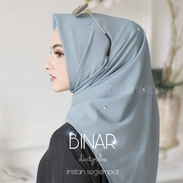 Jilbab Segiempat Instan Binar Kristal Diamond Crep Hijab Mewah Pesta