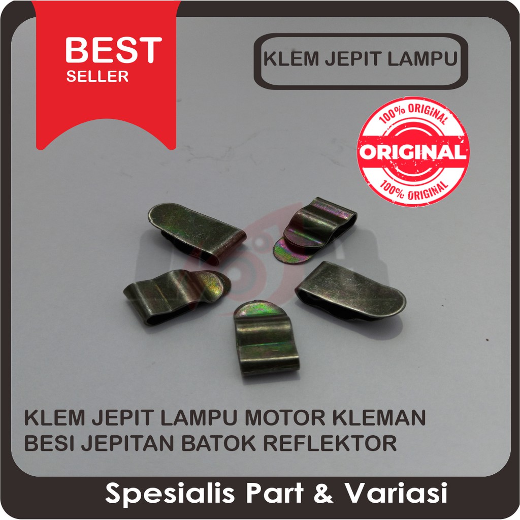 Klem Jepit Lampu Motor Kleman Besi Jepitan Batok Reflektor