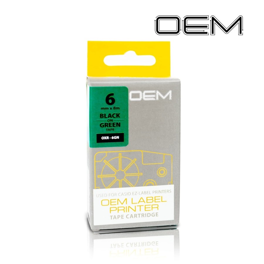 OEM TAPE EZ LABEL CASIO 6MM BLACK INK