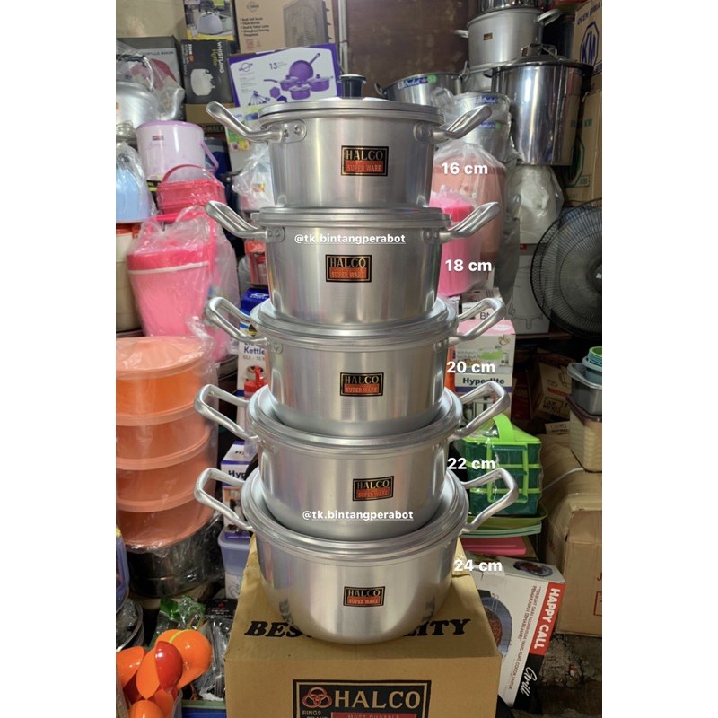 HALCO-Panci Set Halco Uk 16-18-20-22-24 cm / Panci Halco Aluminium ( Bisa ecer )