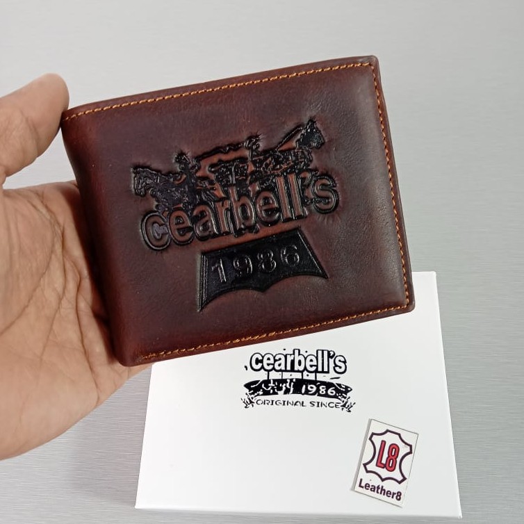 Dompet Kulit Pria Cowo Lipat Cearbell 100% Kulit Asli