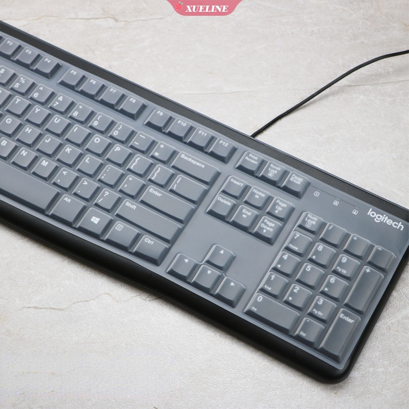 Logitech mk120 k120 Pelindung keyboard Bahan Silikon Tahan Air Ukuran 15 inch Untuk Laptop