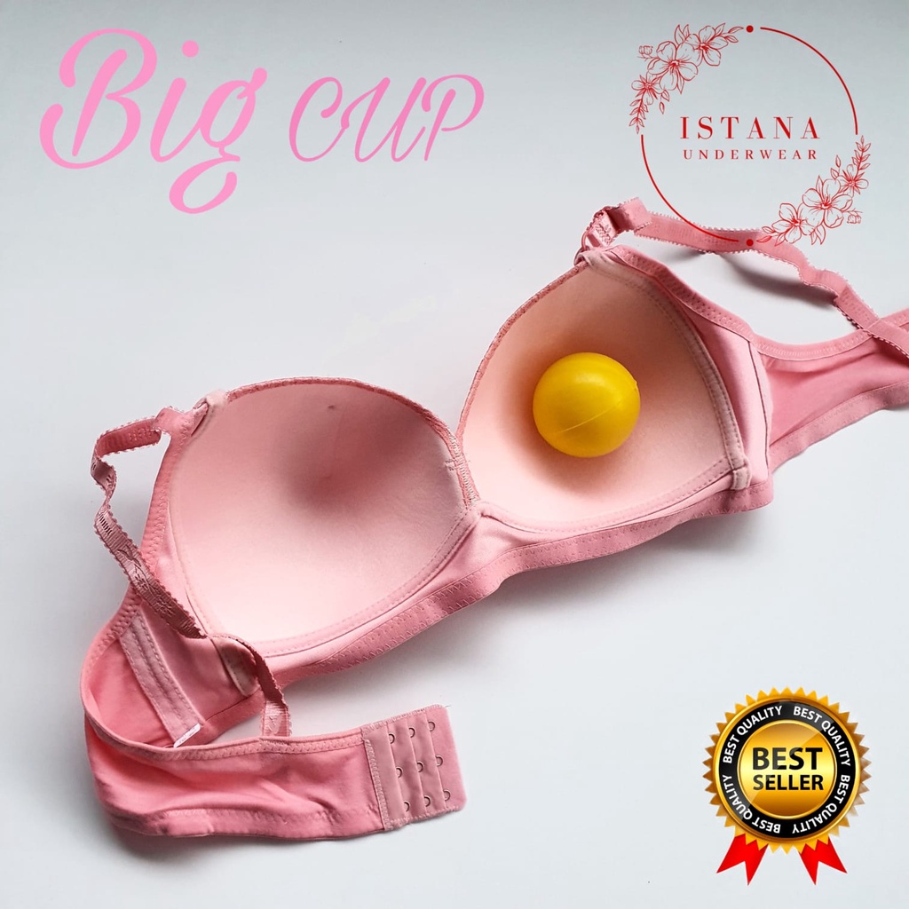 BH JUMBO CUP E / tanpa kawat katun adem dan nyaman  46 , 48 , 50 , 52 / Bra Busa Tanpa Kawat JUMBO BIG SIZE CUP E