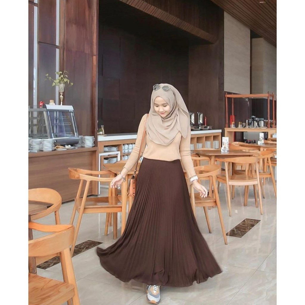 Rokplisket premium import/pleated skirts rok plisket maxi panjang / rok muslim