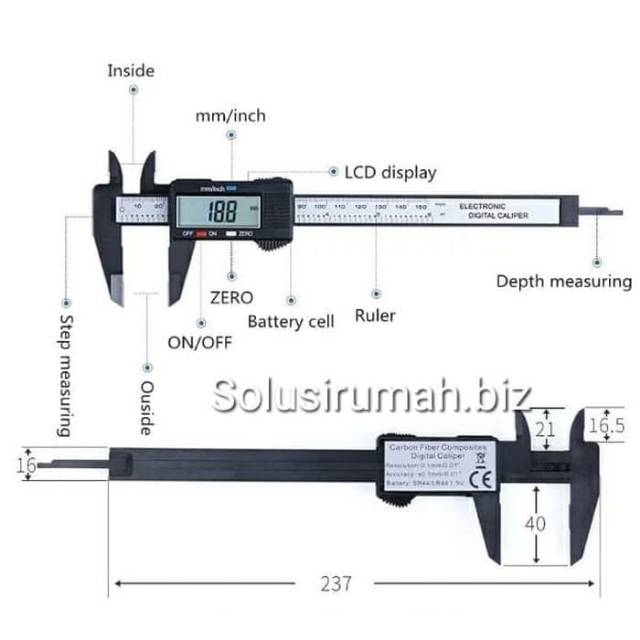 HITAM Digital Caliper meter Jangka 150MM Jangka Sorong Sigmat Digital