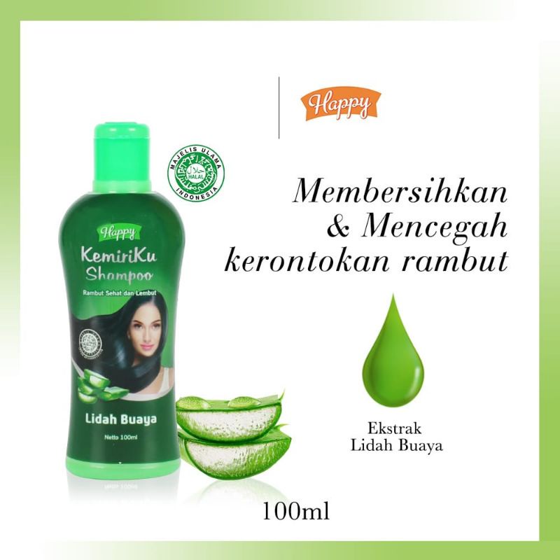 [SHAMPO LIDAH BUAYA] Happy KemiriKu Shampoo - Shampoo untuk Rambut Sehat &amp; Lembut - 100ml
