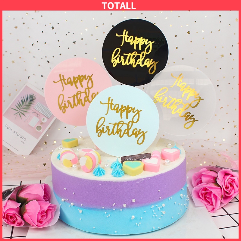 [✅READY STOCK] 2021 Topper Kue Ulang Tahun Selamat Tahun Baru opper Happy Birthday Acrylic Akrilik Cake  Penjualan Panas Mode