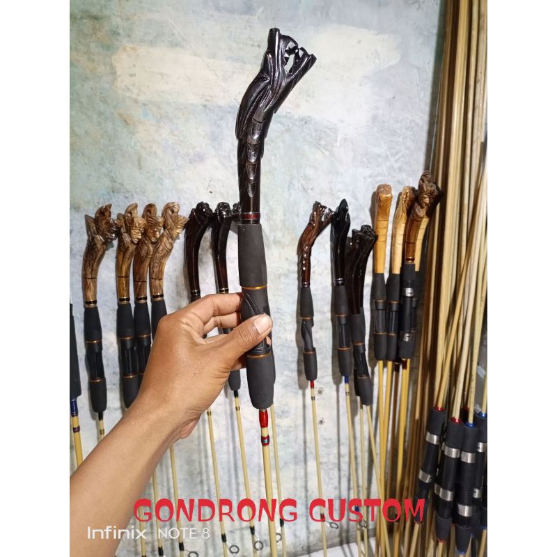 Joran Karbon Sutet 165cm Ukir Kepala Naga