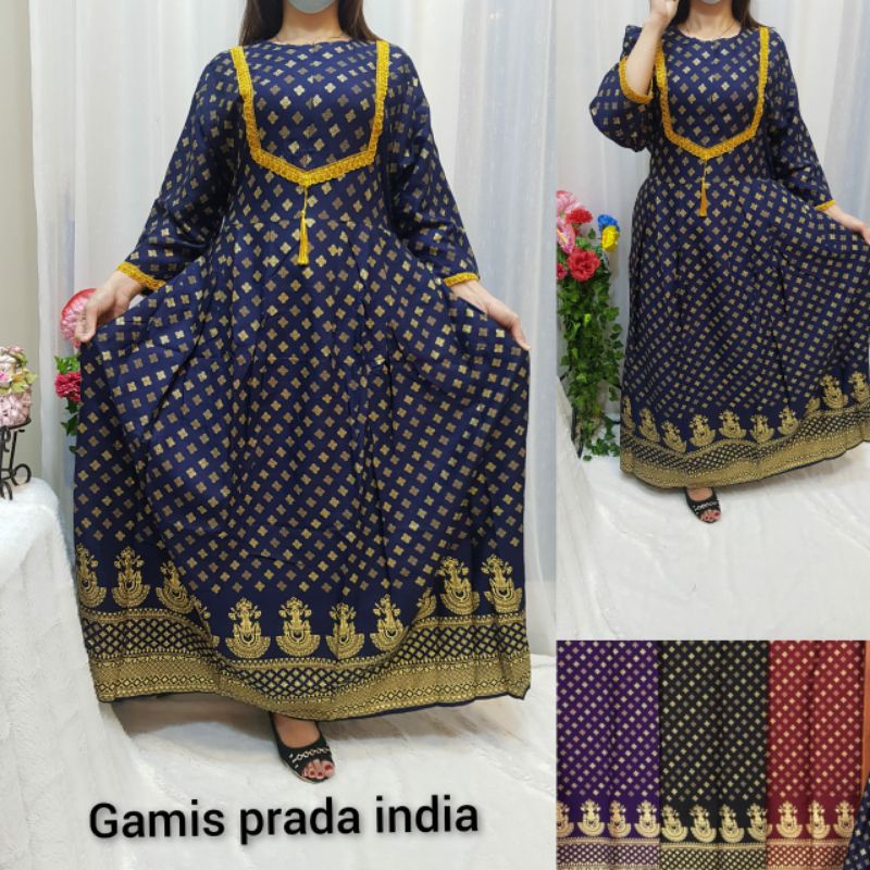 Gamis prada/GAMIS INDIA /GAMIS INDIA PRADA/ GAMIS RAYON PRADA INDIA /GAMIS KEKININAN /GAMIS INDIA BU