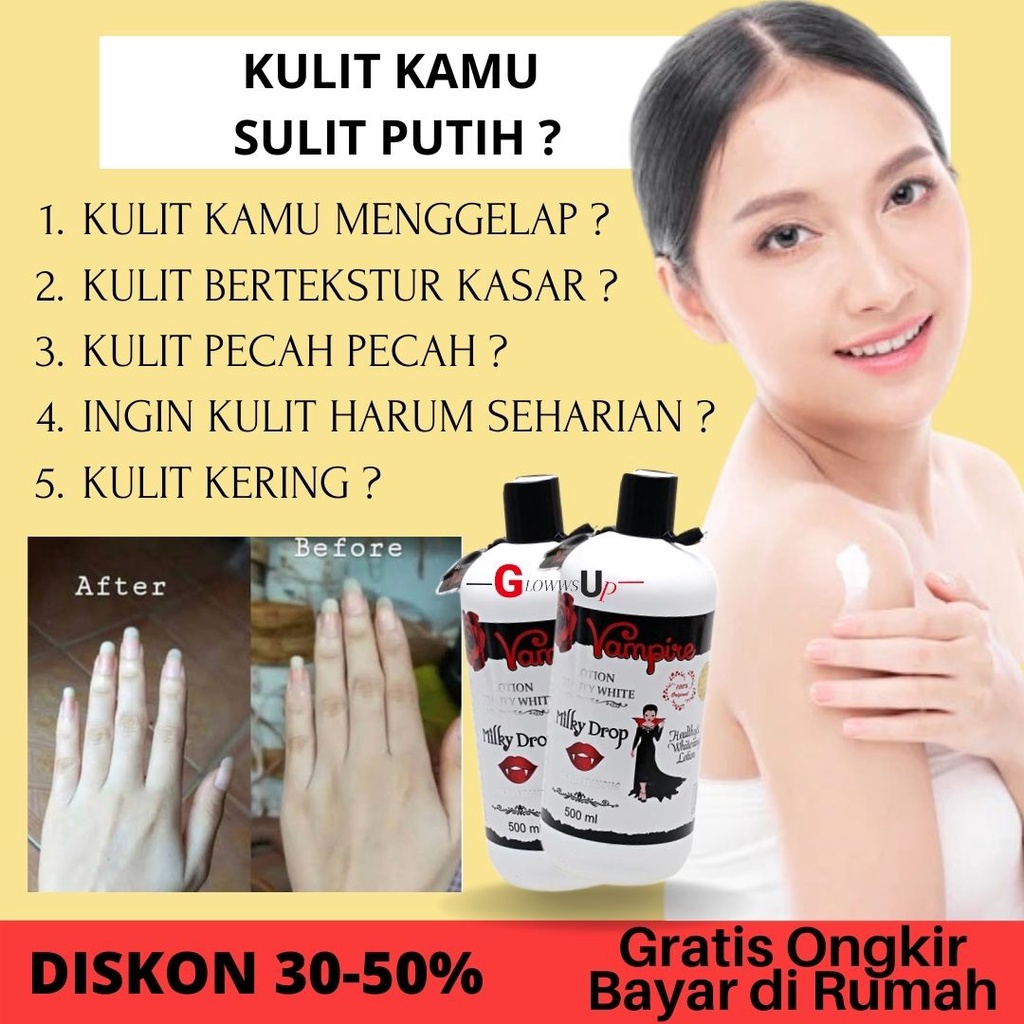 LOTION - PEMUTIH BADAN - PENGHILANG DAKI - Vampire BPOM 500ML