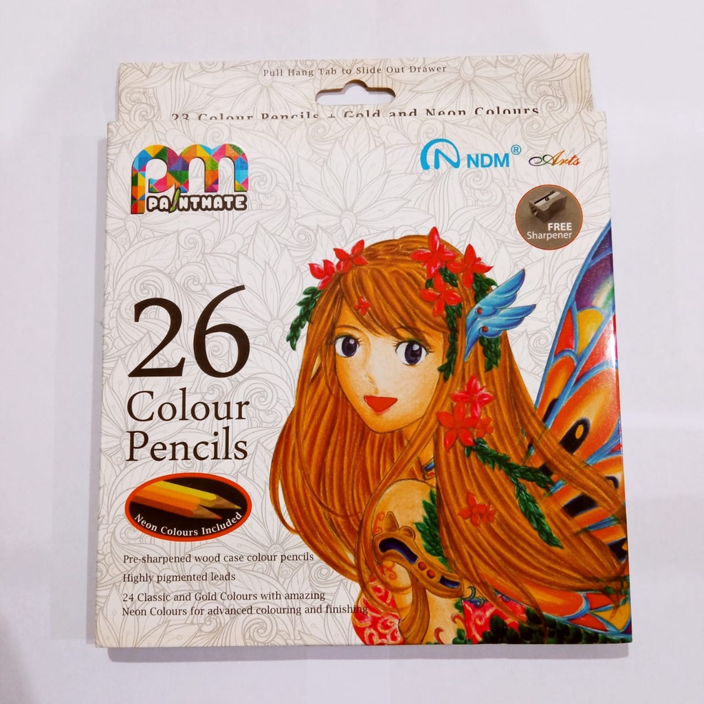 

PENSIL WARNA PANJANG 24 WARNA NDM BONUS 2 WARNA NEON