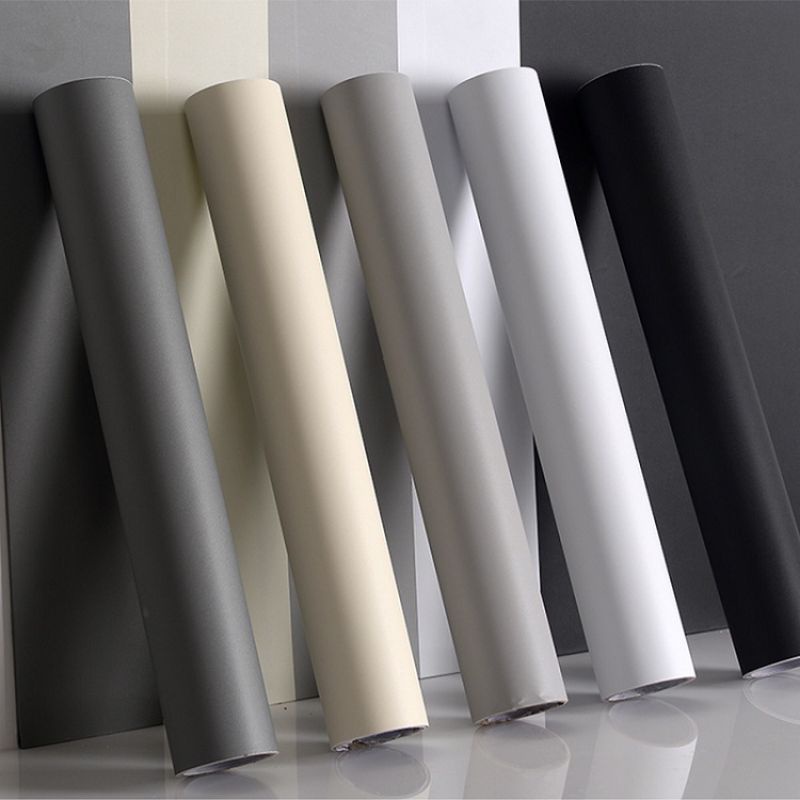 Terlaris Wallpaper Sticker Wallpaper Dinding Ruang Tamu Polos Putih Cream Abu Ungu Kuning Orange Hij