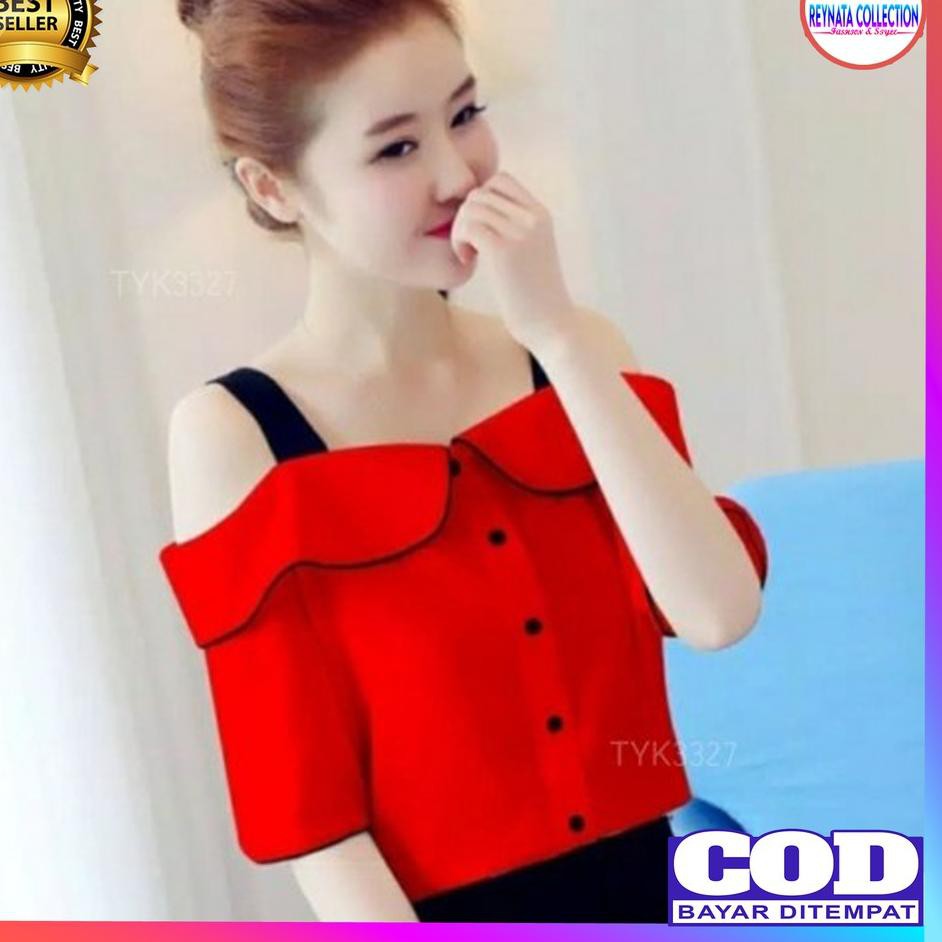 Murah Banget 7GLIL Baju Atasan Blus Blouse Wanita Korea Kekinian Murah Bluse Sabrina TUORIANELA Kasu