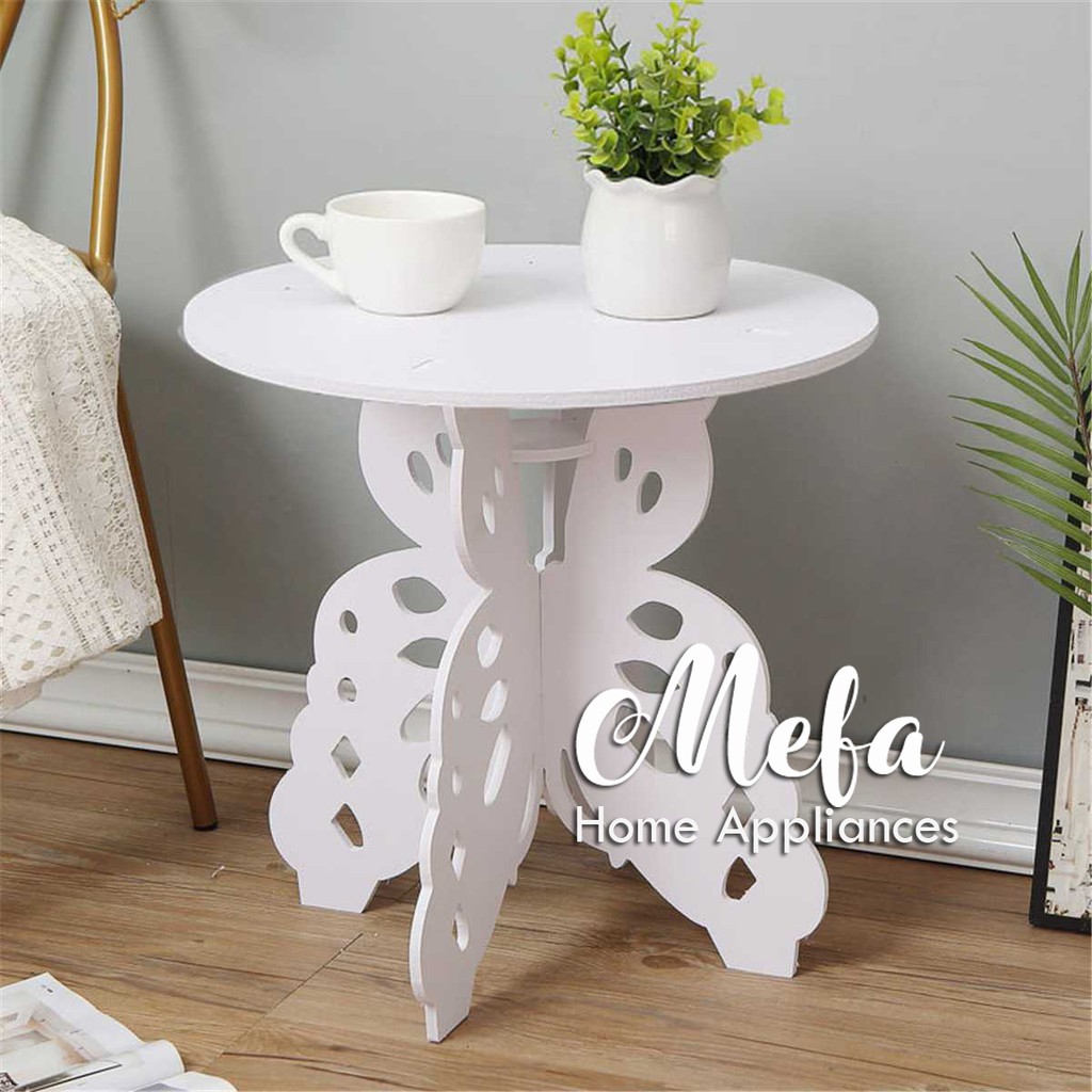 Meja Belajar Rias Kopi Samping Minimalis Tatakan Vas Bunga Kayu Plastik Rak Susun Tempat Ngopi Bumbu