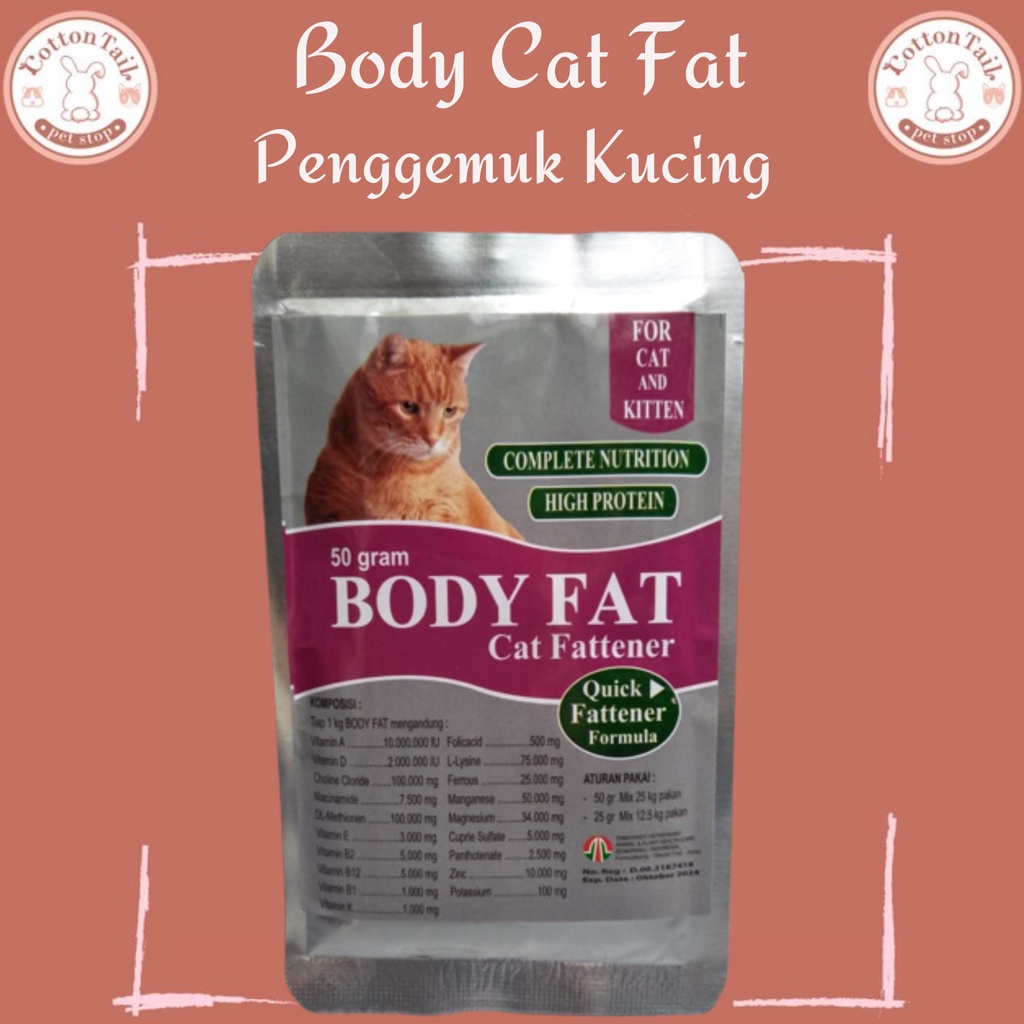 Body Fat Cat 50gr penggemuk kucing serbuk