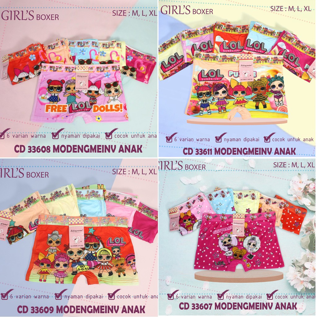 BEE - Celana Dalam Anak Celana Pendek Anak Perempuan Cd Boxer Mini Pop Anak