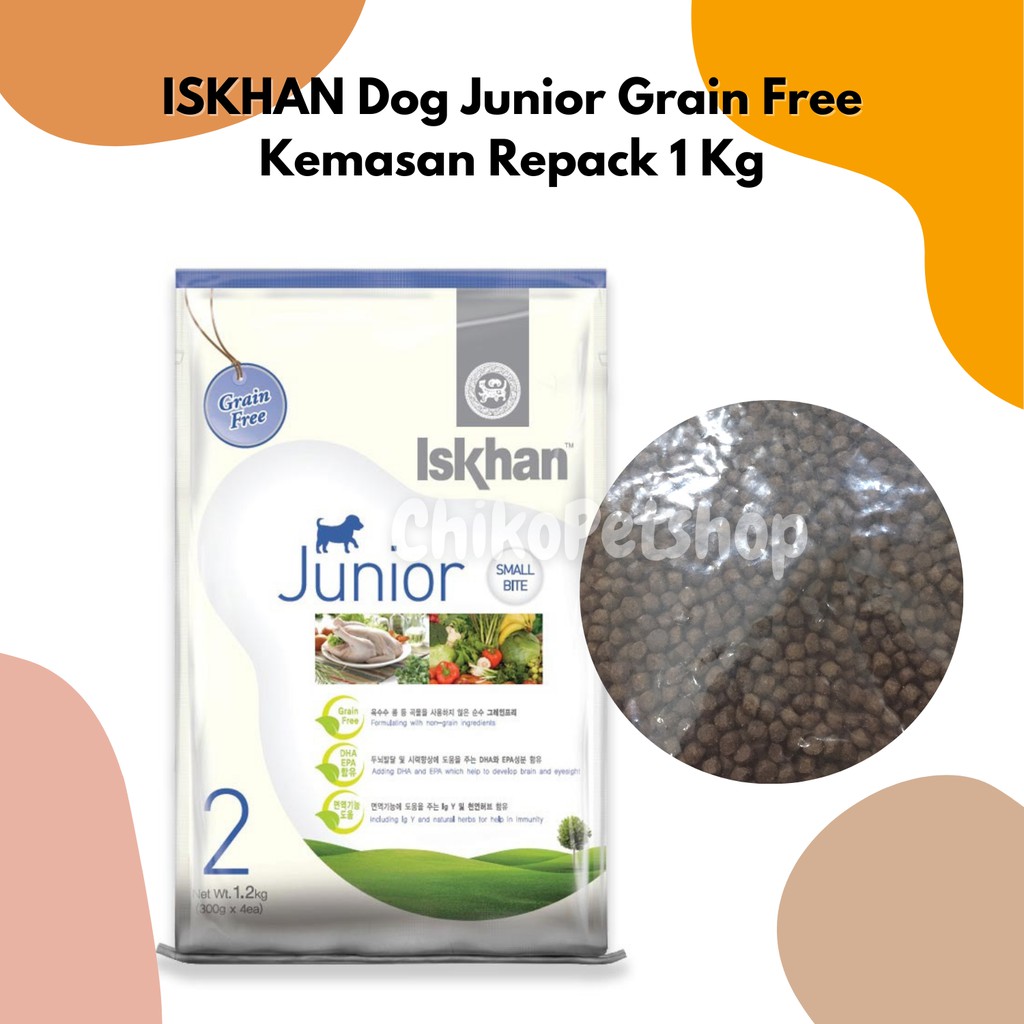 ISKHAN DOG Junior Grain Free Makanan Anjing Import Korea Kemasan 1 Kg