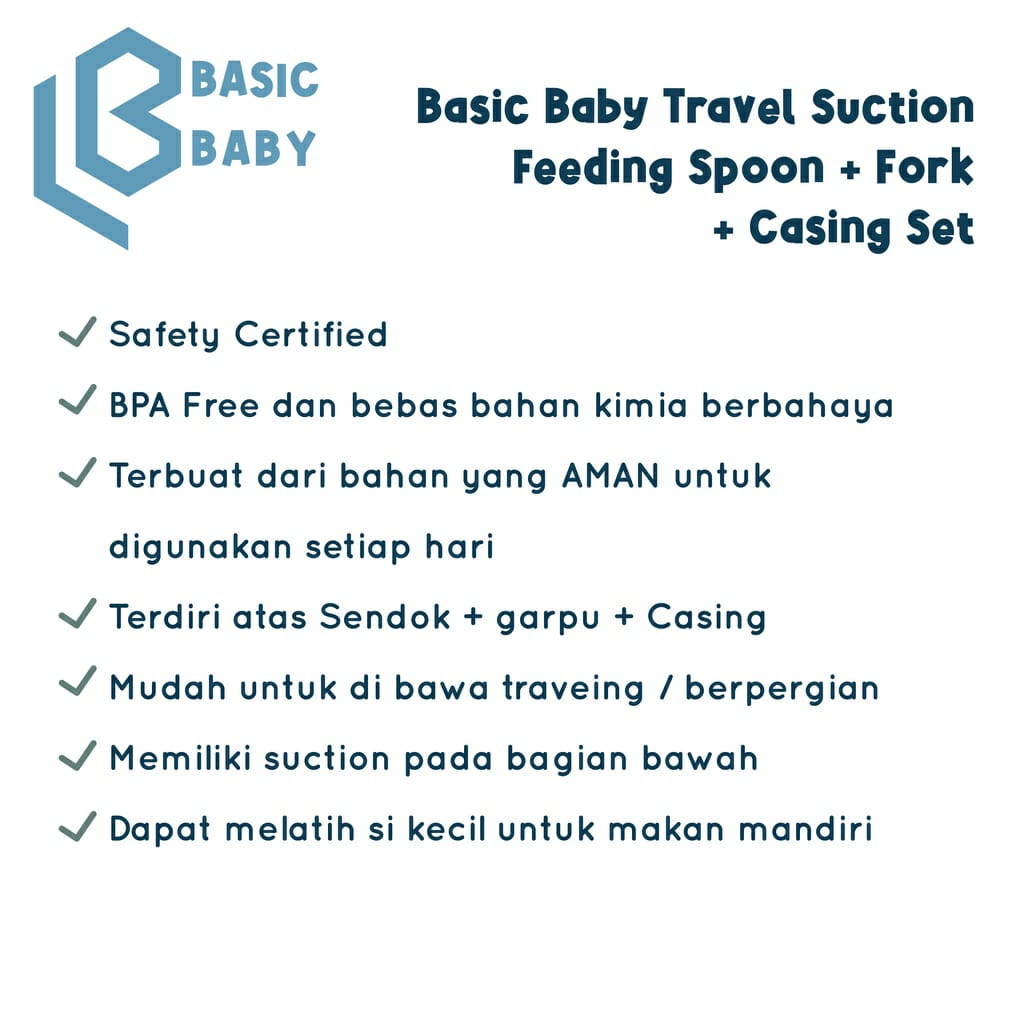 Basic Baby Travel Feed Spoon Fork &amp; Case - TS01