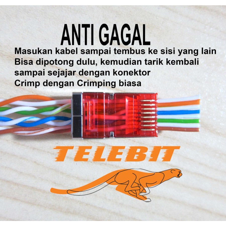 Konektor RJ45 CAT 5E STP Connector RJ 45 Anti Gagal harga per buah