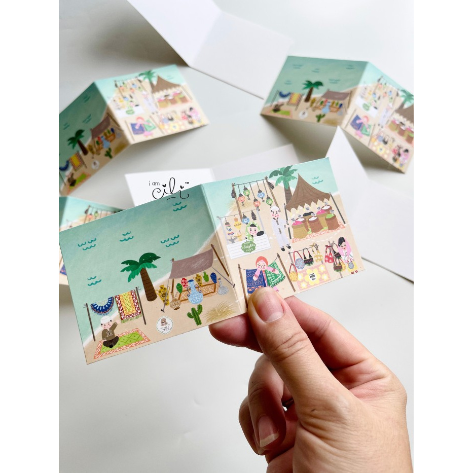 

(HTIF031) kartu mini ucapan lebaran idulfitri kertas tebal model tekuk - GROSIR - PROMO - Bisa COD