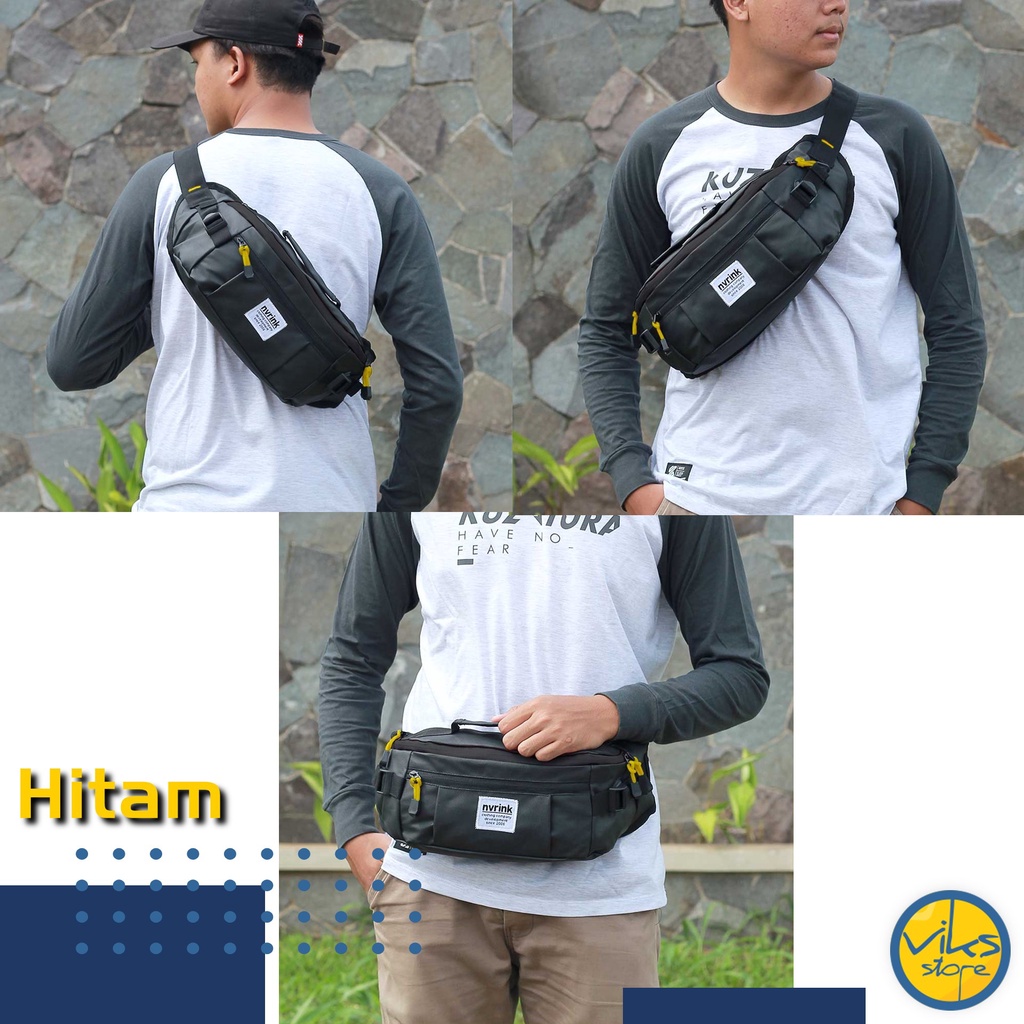 Tas Pinggang Pria Cowok Cewek Nvrink Original Selempang Waistbag Besar Casual Premium Multifungsi Lokal