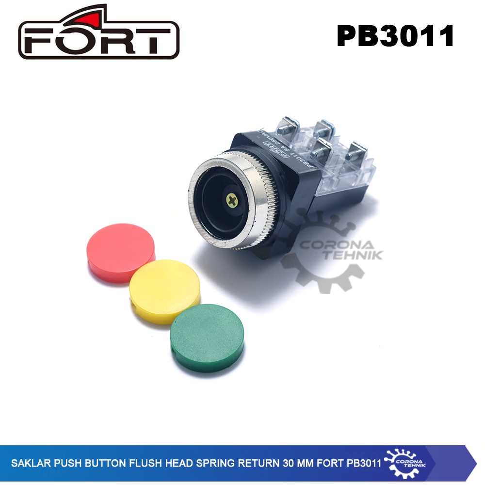 Fort PB3011 - Saklar Push Button Flush Head Spring Return 30 mm