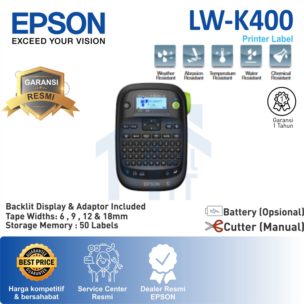 PRINTER LABEL EPSON LWK400 EPSON LW-K400 K400 LW Label Work Stiker sticker label GARANSI RESMI