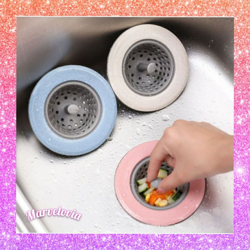 marvelashop | Saringan Wastafel Silikon Bak Dapur Tempat Lubang Saluran Cuci Piring Karet Anti Sumbat Kitchen Sink