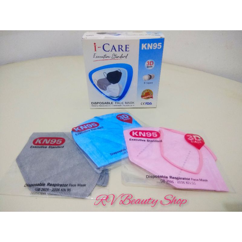 MASKER KN95 5 PLY / MASKER I-CARE 3D WARNA / MASKER PACKING SATUAN