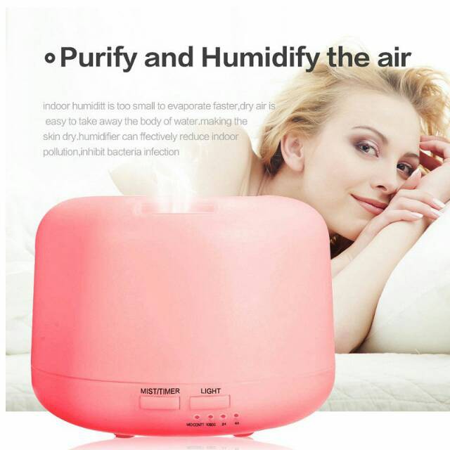 Humidifier Purifier Difusser Ultrasonic Aromatherapy Elektrik dengan 7 LED dan Remote Control