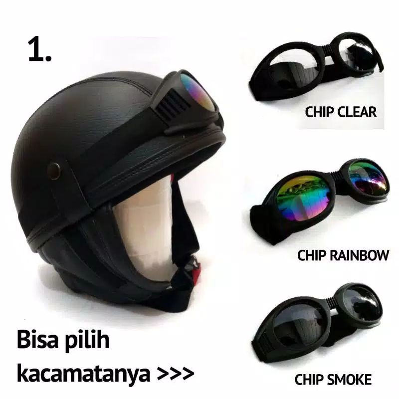 Helm Retro Chip New Kacamata