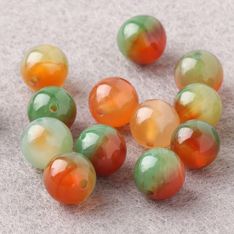 Chalcedony Round Beads Peacock Agate Loose Bead