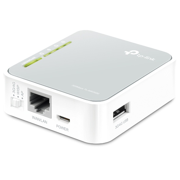 TP-Link TL-MR3020 Router Portabel 4G/3G Wireless N, Abu-abu Putih