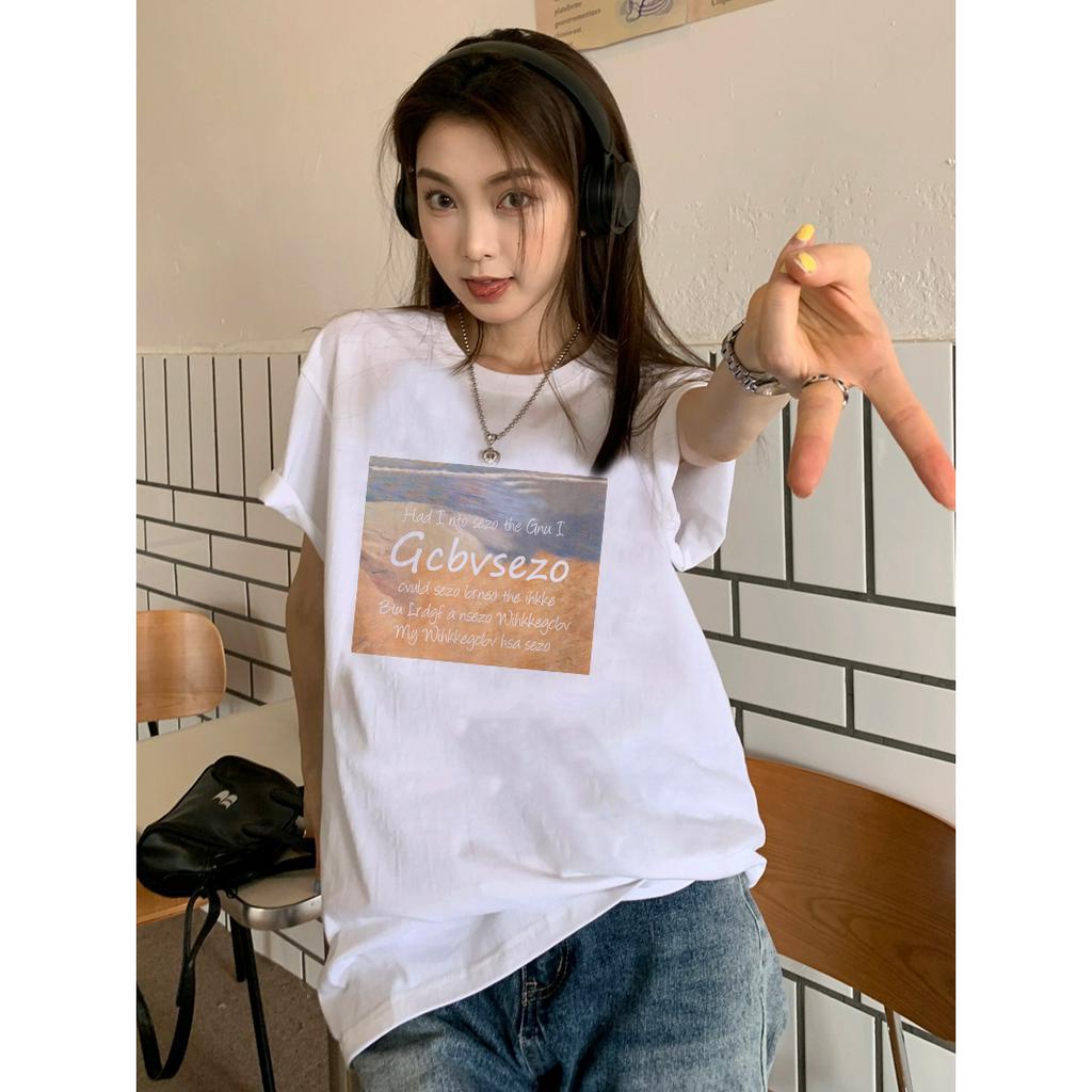 EUNII T-shirt Lengan Pendek SEZO Korean Style/Kaos Atasan Wanita/Baju Kaus Oversize Wanita/Kaos Wanita