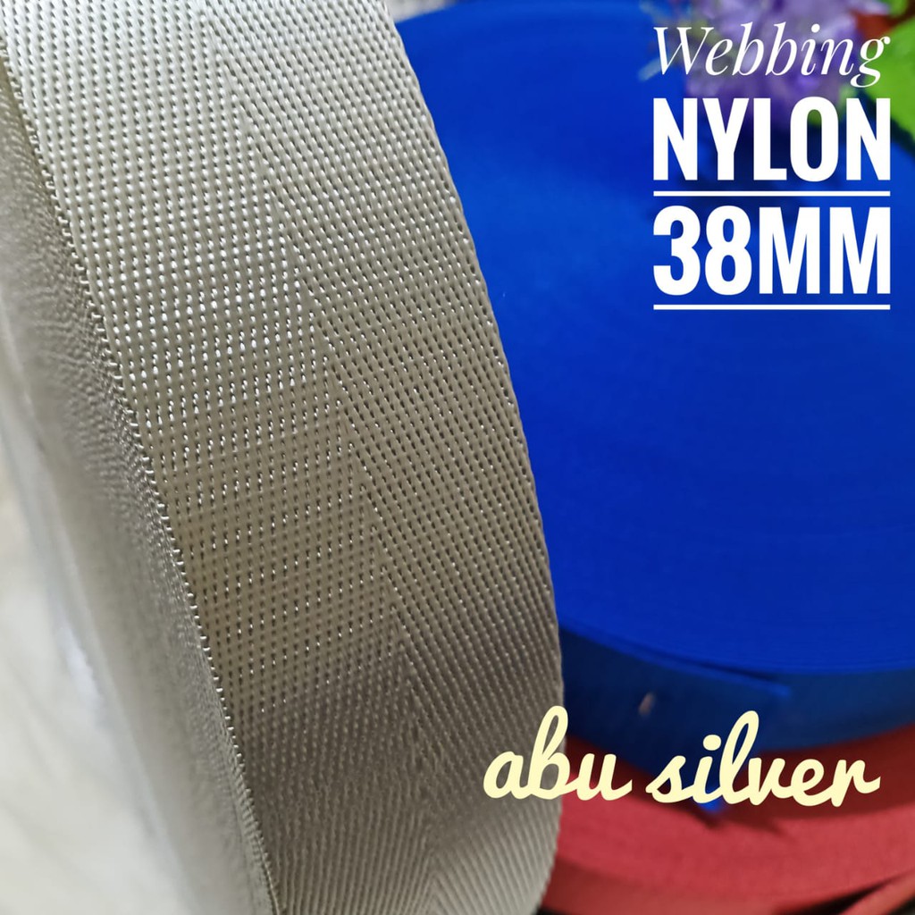 Webbing Nylon ABU SILVER Tali Tas Nilon Polos