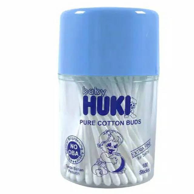 HUKI Cotton Buds Extra Fine For Baby Pot isi 100