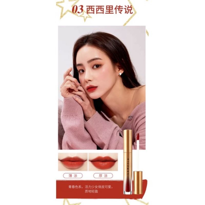 Lameila Gold Silky Lip Glaze / Lameila Lipstik Cair Pelembab Bibir Tahan Air &amp; Tahan Lama / Lip Gloss Murah Tahan Lama / Lipstick Matte / Lip Glaze Tahan Air Tahan Lama / Lipstik Tahan Air / Lipstik Tahan Lama / Lipstik Korea / Lipstik Pelembab Bibir