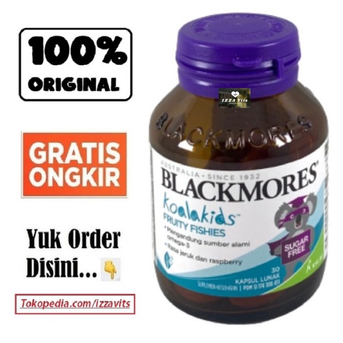 Blackmores Kids Fruity Fishies Vitamin Otak Anak Omega Brain Fish Oil Vit Anak -