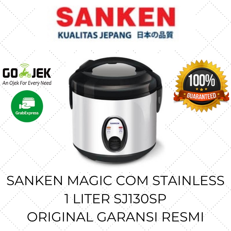 Sanken Magic Com 1 Liter Stainless Steel SJ130 / Rice Cooker Mini / Mejikom Murah / Mejicom Kecil St