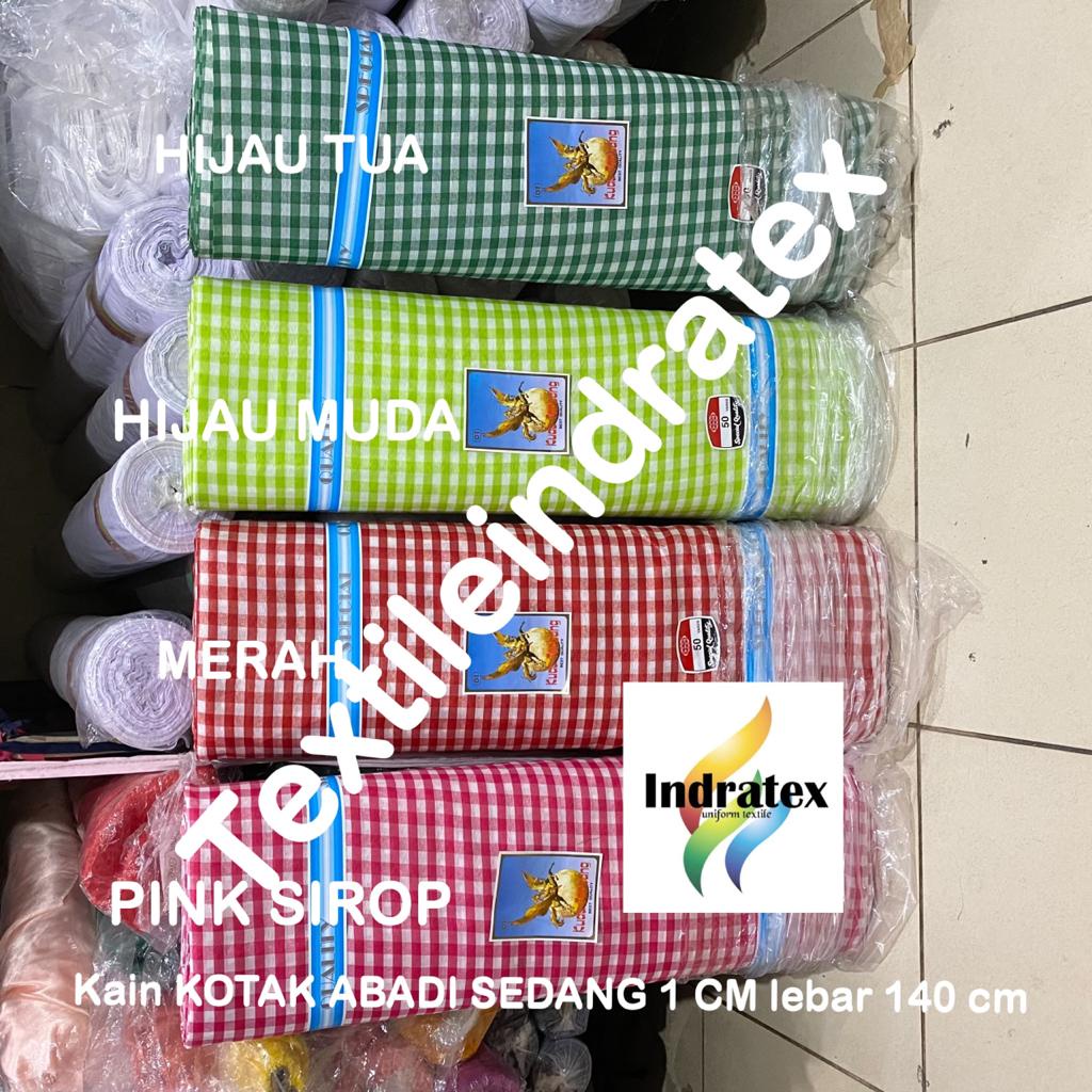 ( per 1 roll ) kain KOTAK ABADI SEDANG CELE 1 cm PER ROLL lebar 140 cm bahan taplak meja craft kerajinan dekorasi schrunchie sarung galon