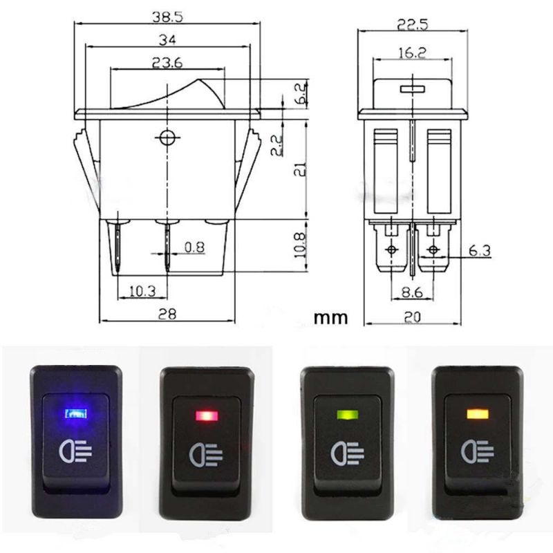 saklar dengan indikasi tanda dan lampu ampe besar aksesori mobil truk dan bus