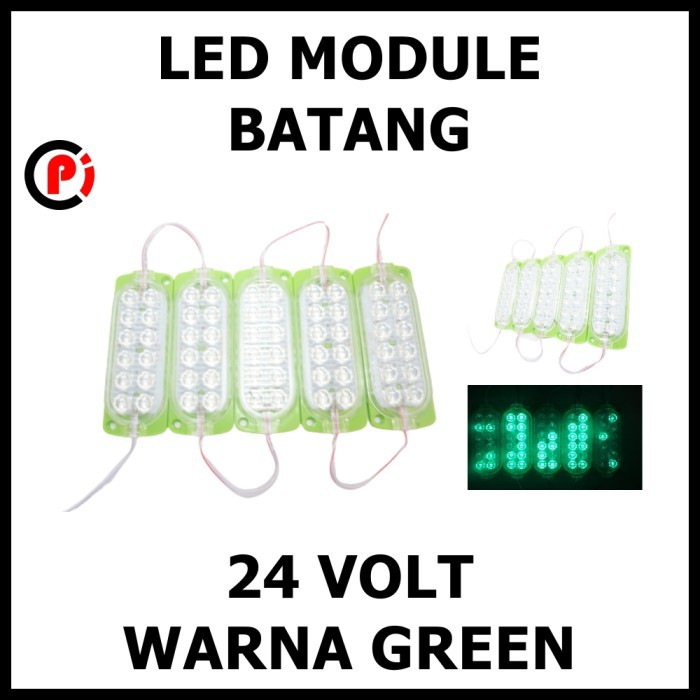 LED Module Batang 24 Volt 24V Mode Running 12 LED Warna Hijau Green