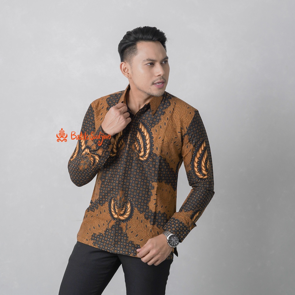 Kemeja Batik Pria Lengan Panjang  Lapis Furing Premium 1026