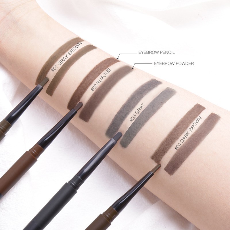 FA64 FOCALLURE 3 in 1 Auto EyeBrows Pen 24 Jam Warna Tahan Lama