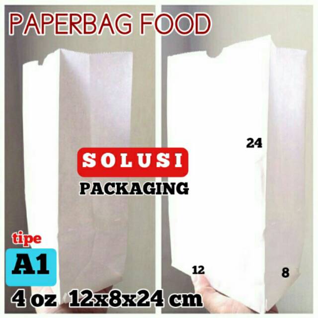 

PAPERBAG FOOD 4OZ PUTIH/KANTONG MAKANAN/TAS KERTAS