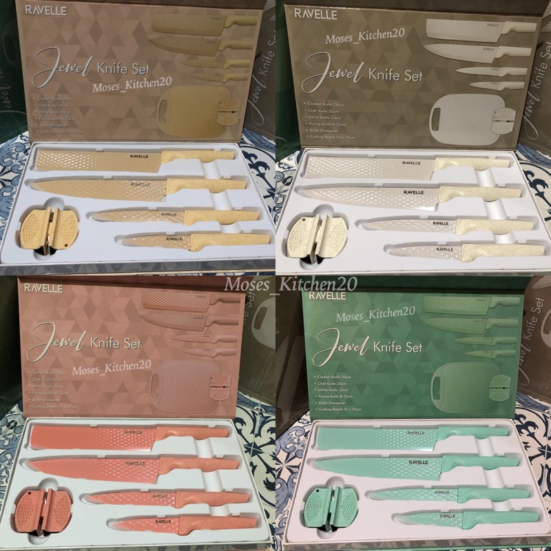 SET PISAU DAPUR 6 IN 1 BY RAVELLE/JEWEL KNIFE SET 6IN 1 BY RAVELLE/RAVELLE SET PISAU 6 IN 1/RAVELLE