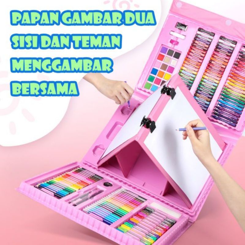 Jual Crayon Set 208 Pcs Alat Lukis Set Peralatan Menggambar Anak 208 ...