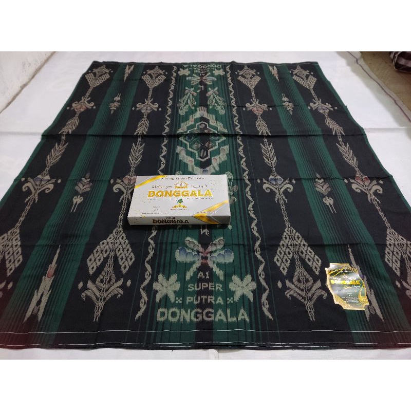 Sarung PUTRA DONGGALA A1 Katun Motif Hitam Liris Colet 3D