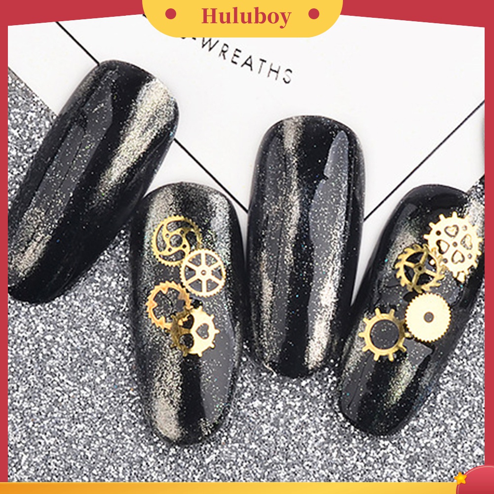 Huluboy Huluboy♡ 2 Kotak Stiker Sequin Metal Hollow Bentuk Daun Natal Untuk Dekorasi Nail Art